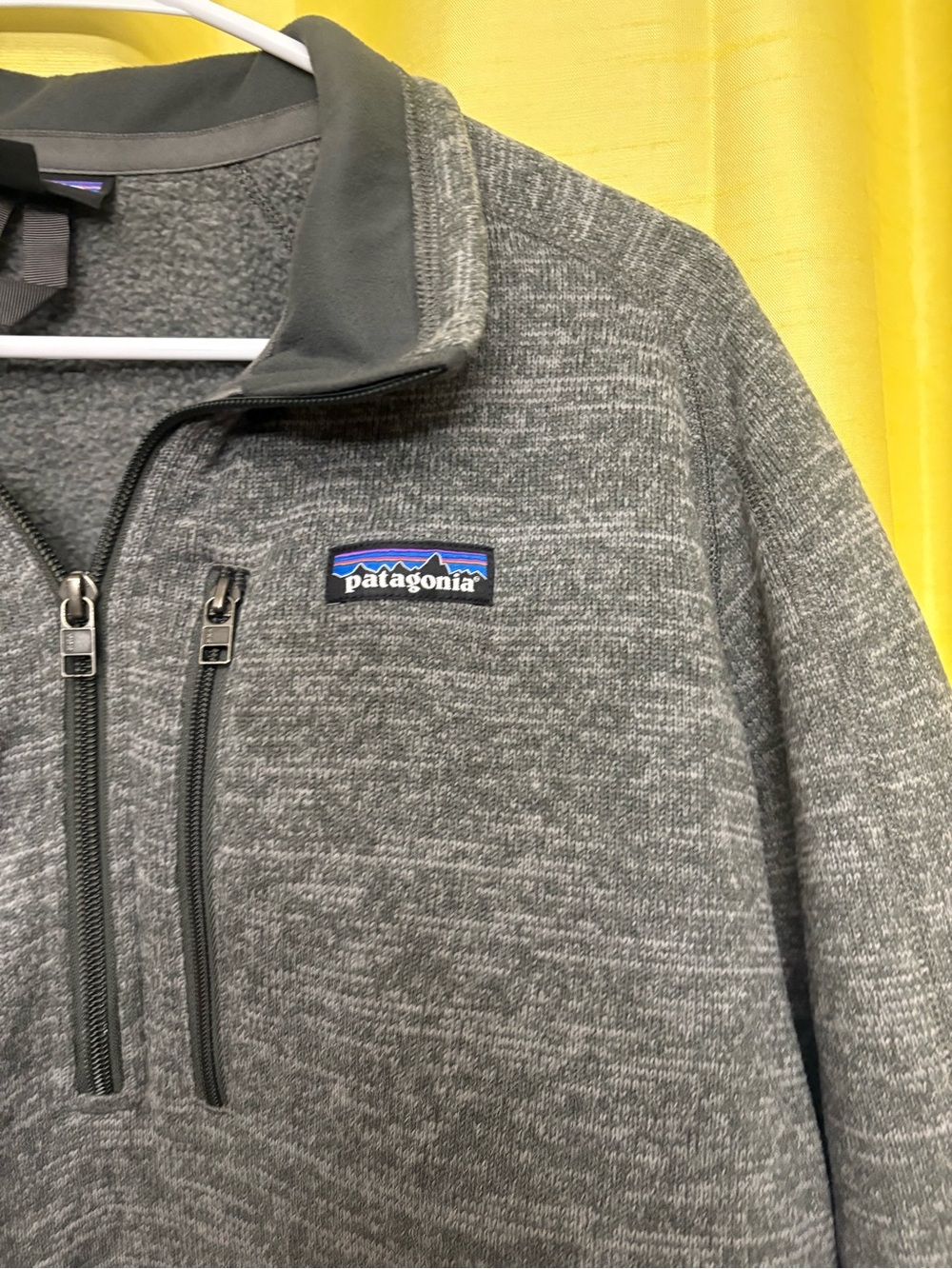 Patagonia Men's Gray Zip-Front Sweater with Chest Pockets